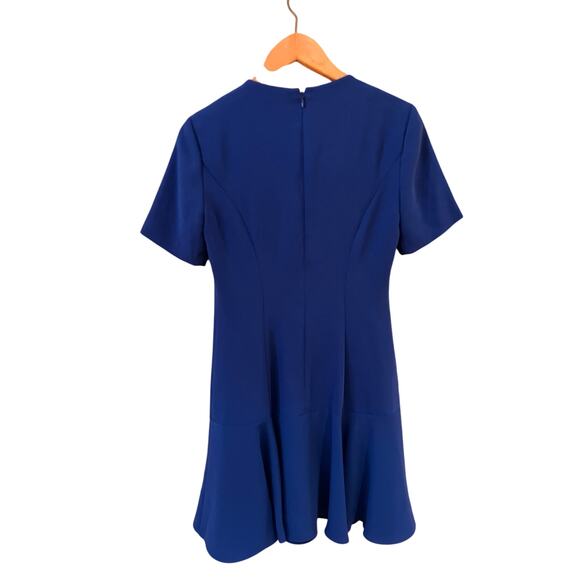 Amanda Uprichard Raina Blue Drop Waist Dress Size S Zip Up, Short Sleeves - Picture 2 of 4